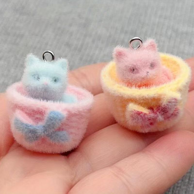 Resin Art Diy Kit - 4 adet 3D peluş reçine kedi