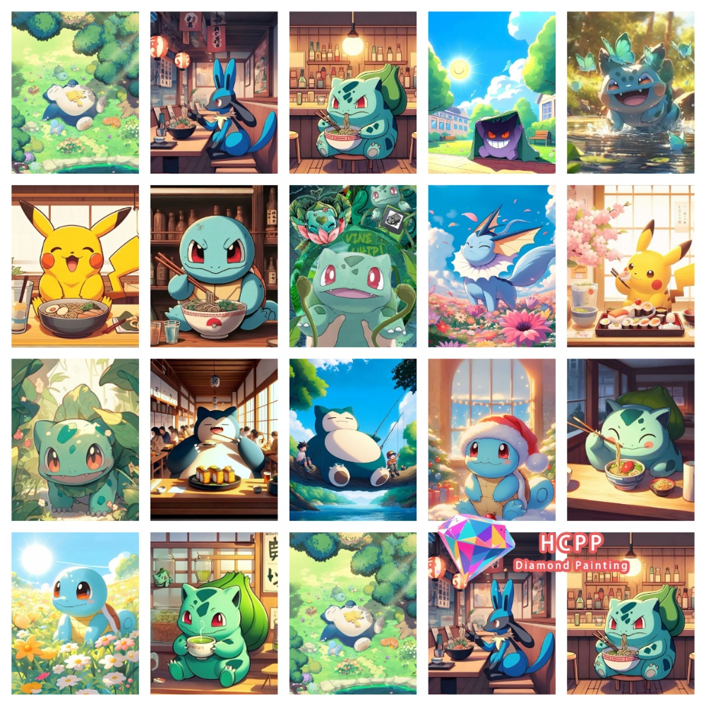 Resin Art Gift - Pikachu Bulbasaur Squirtle Anime Elmas Boyama