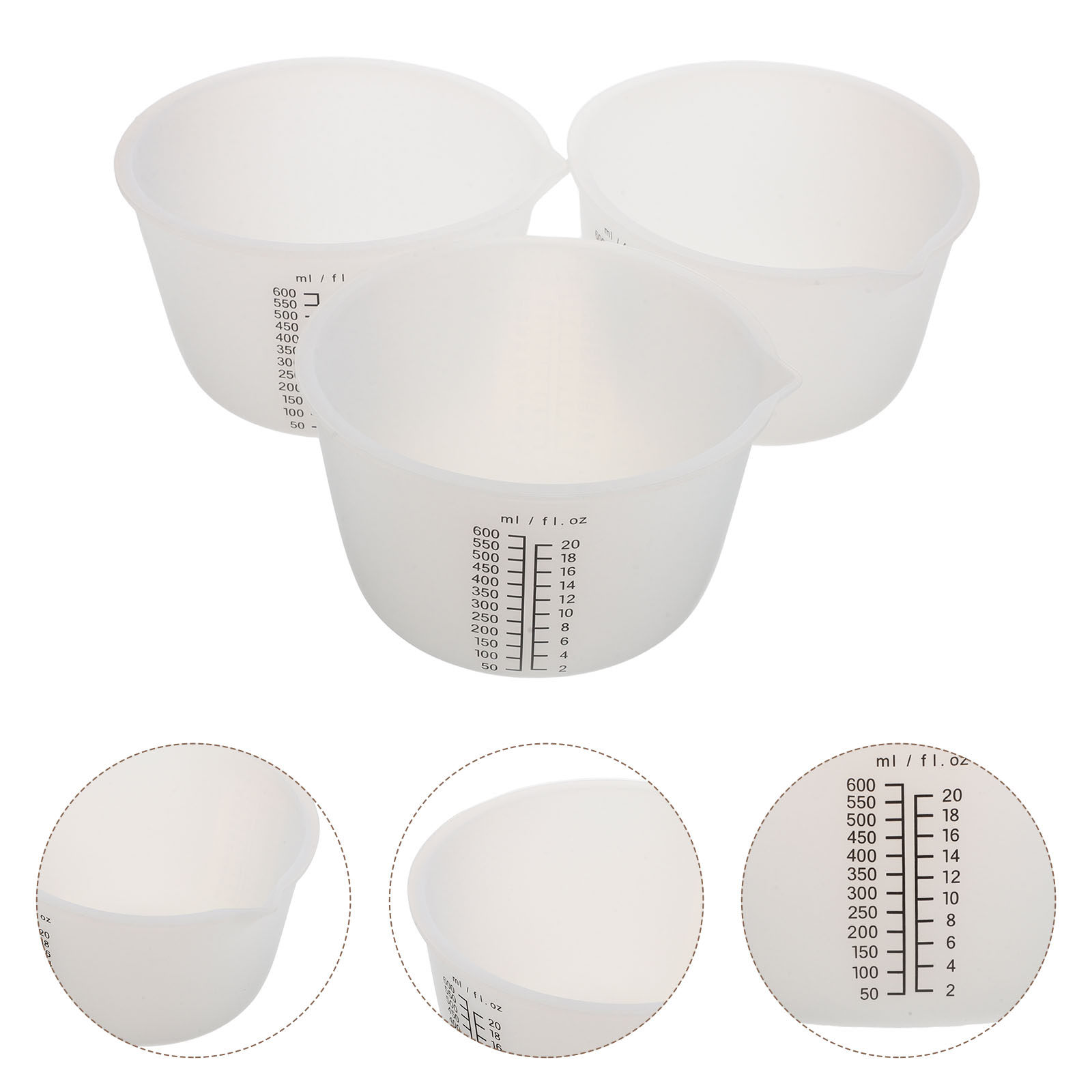 Resin Mixing Cup - 3 Adet Silikon Reçine Dökme Kabı