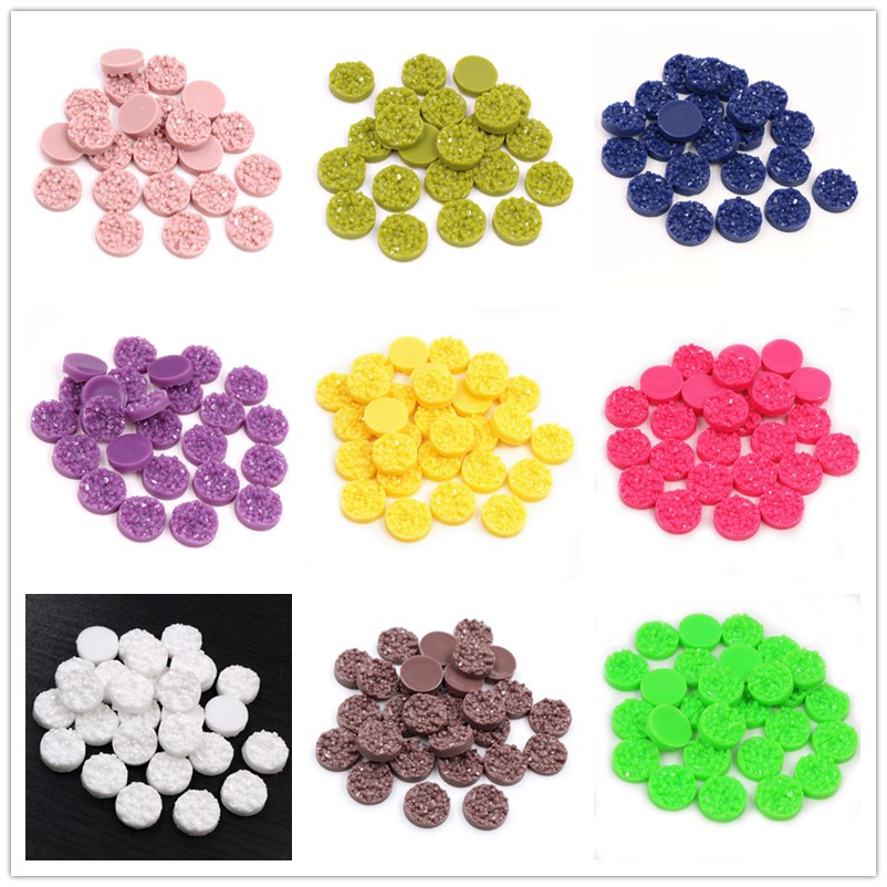 Resin Art Diy Kit - 40 adet Reçine Druzy Cabochons Kubbe