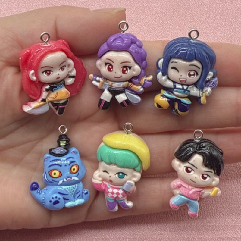 Resin Art Diy Kit - 10 adet reçine karikatür kolye ucu,