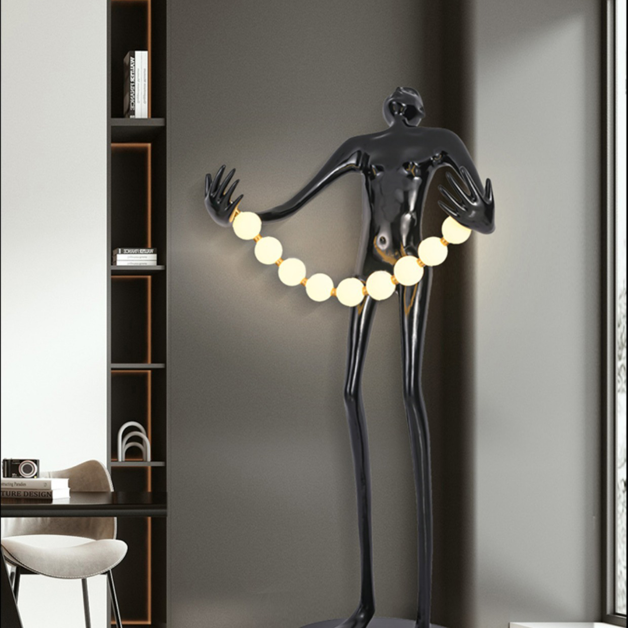 Resin Art Gallery - Heykel Karakterli Ayaklı Lamba Art Deco