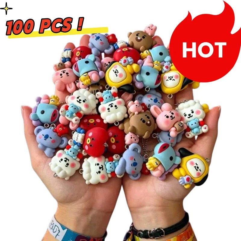 Resin Art Diy Kit - 7 adet BT21 Reçine Karikatür Figür