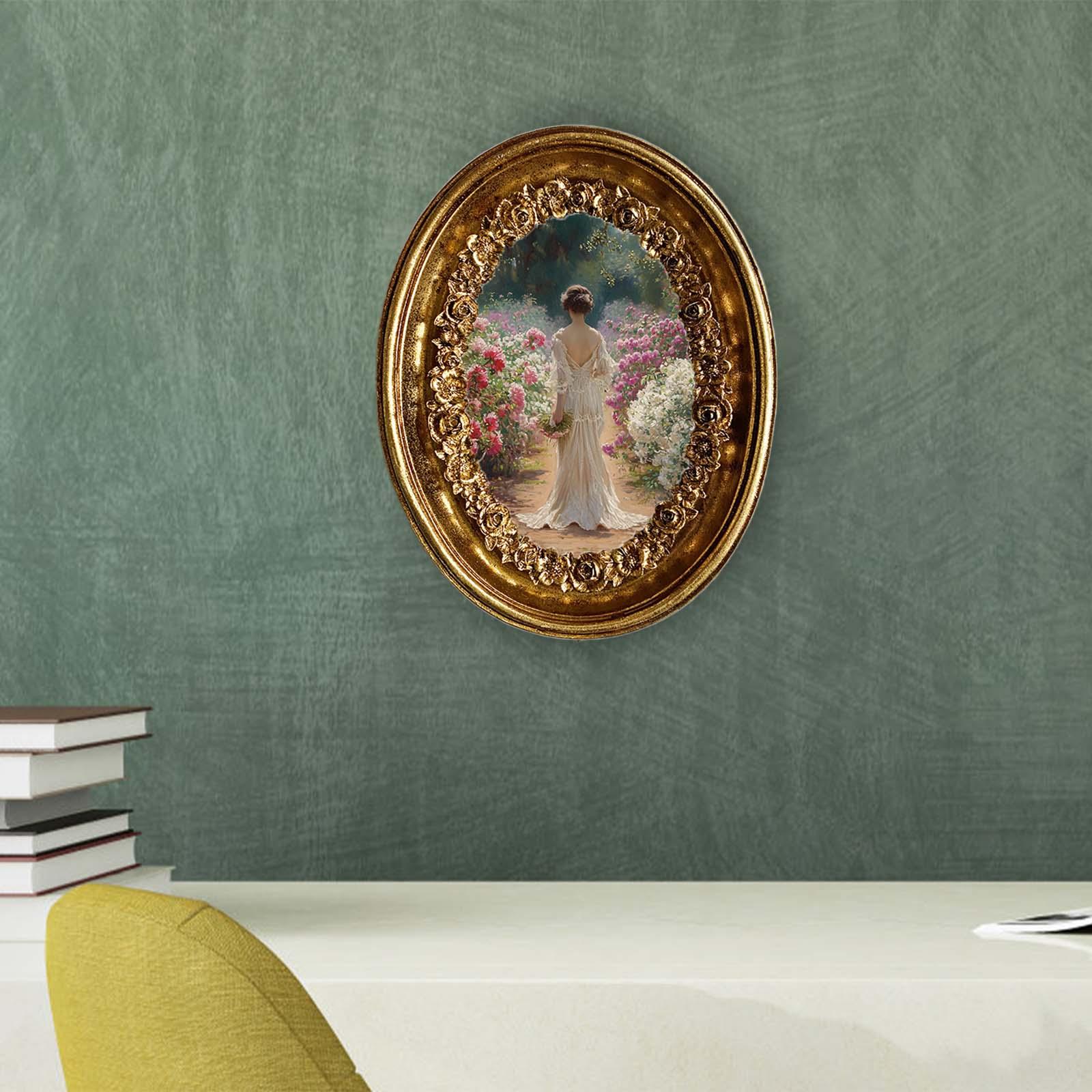 Resin Art Gallery - Vintage Oval Fotoğraf Çerçevesi 5.8x7.3 inç