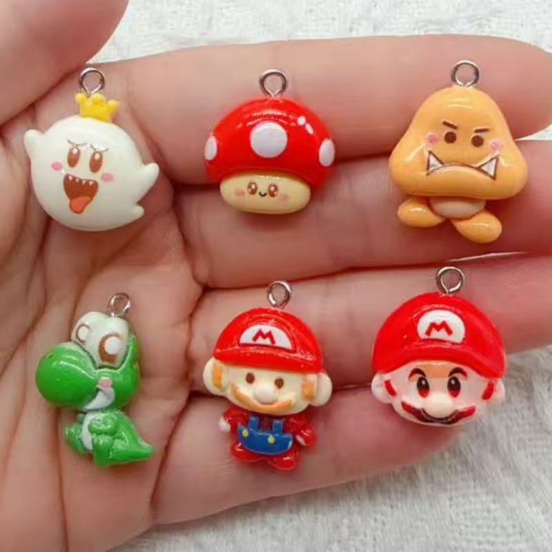 Resin Art Diy Kit - 10 adet reçine karikatür kolye ucu,