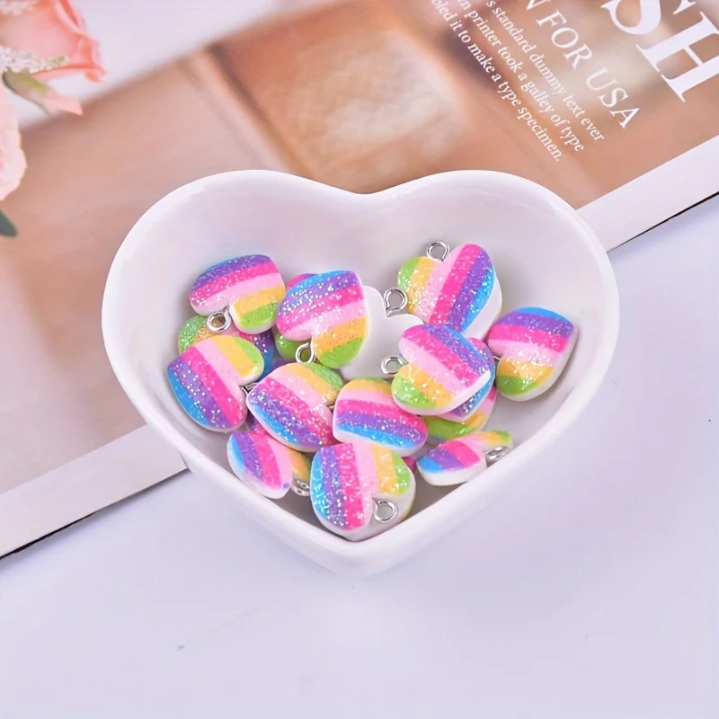 10 adet renkli kalp reçine tak - Resin Art Diy Kit incelemesi ve fiyatı