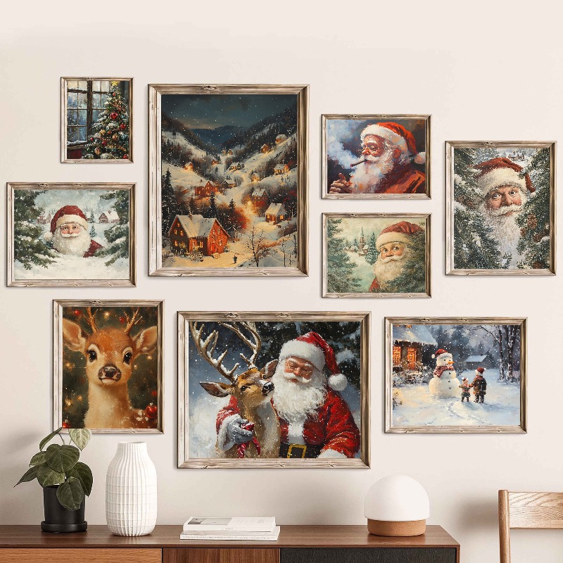 Vintage Noel Duvar Sanatı Bask - Xmas Resin Art incelemesi ve fiyatı