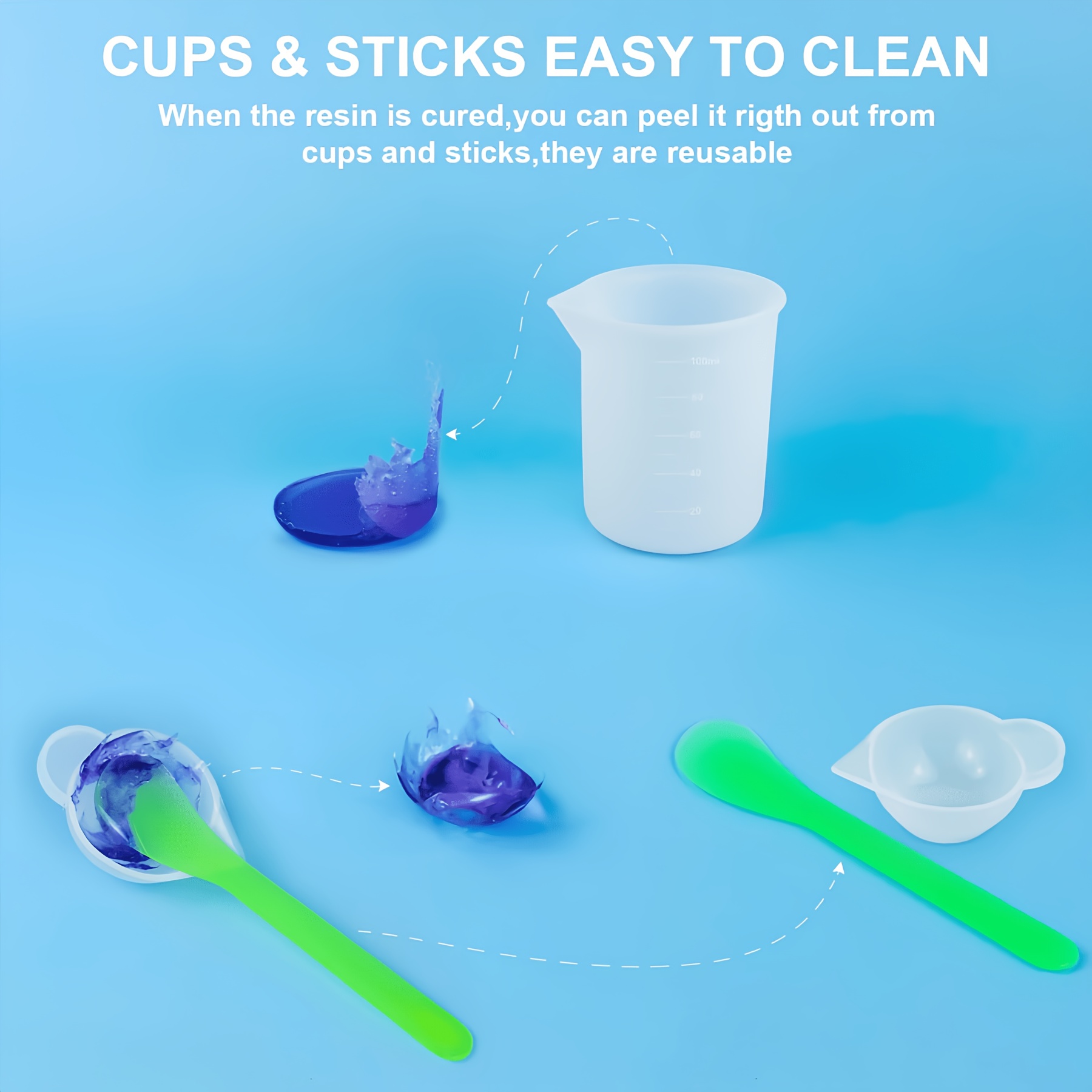 21 adet/takım Silikon Reçine D - Resin Mixing Cup incelemesi ve fiyatı