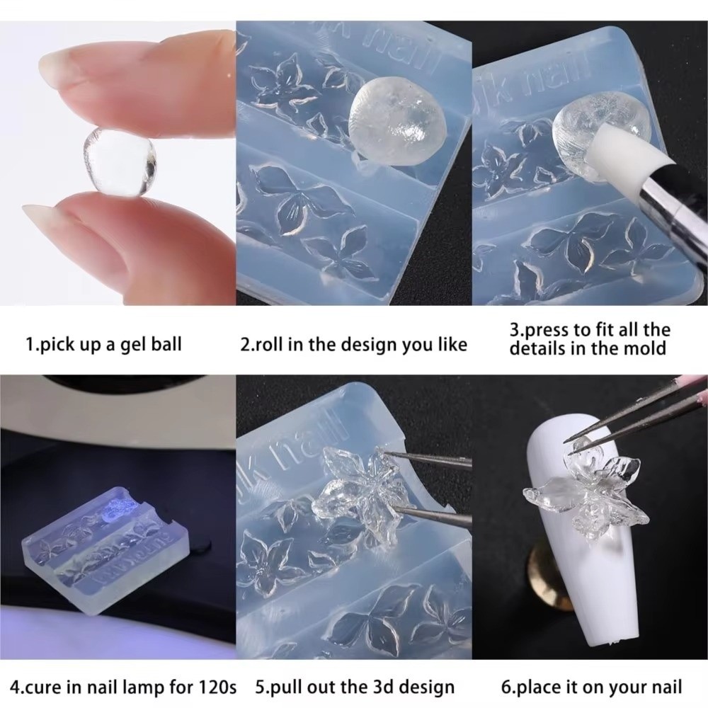 Yeni 3 Adet/Set 3D Tırnak Kalı - Resin Art Templates Free incelemesi ve fiyatı